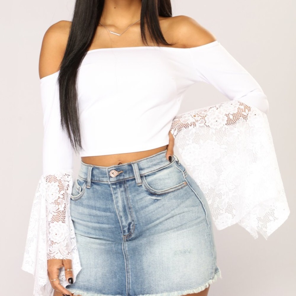 White off the should top